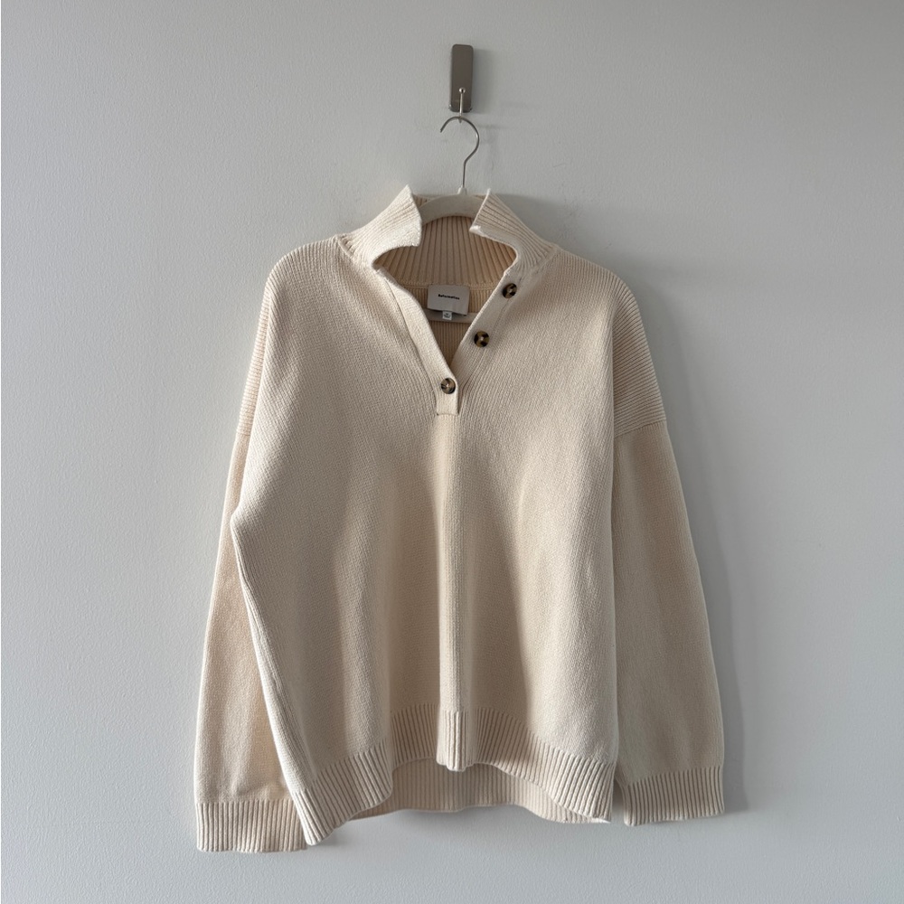 REFORMATION Brooklyn Cotton Polo Sweater M - Picture 2 of 6